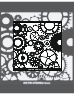 Dekoratif Duvar Baskısı Çark Dişli Desen 85*85