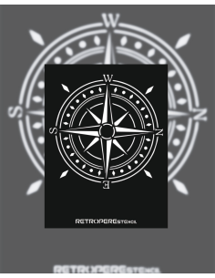 Dekoratif Duvar Baskısı Pusula Desen 50*70